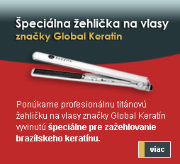 Ponúkame profesionálnu titánovú žehličku na vlasy značky Global Keratín vyvinutú špeciálne pre zažehlovanie brazílskeho keratínu. Banner Špeciálna žehlička na vlasy značky Global Keratin